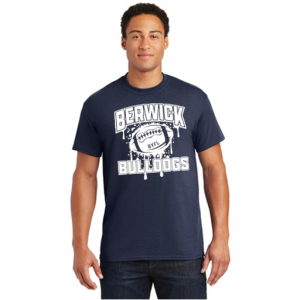 Image of man wearing blue berwick bulldogs t-shirt